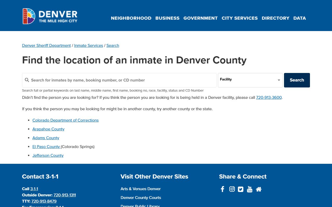 Denver County criminal records inmate search app