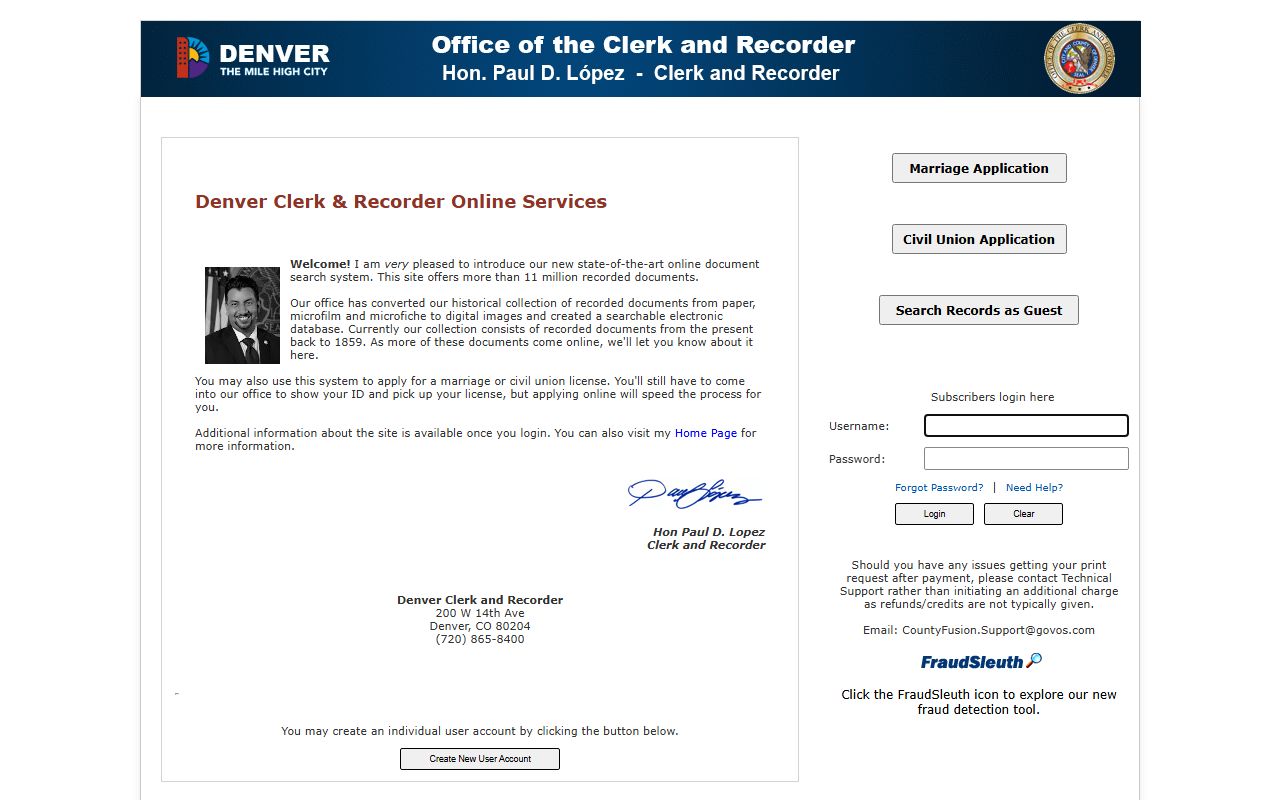Denver County marriage records Kofile CountyFusion online portal